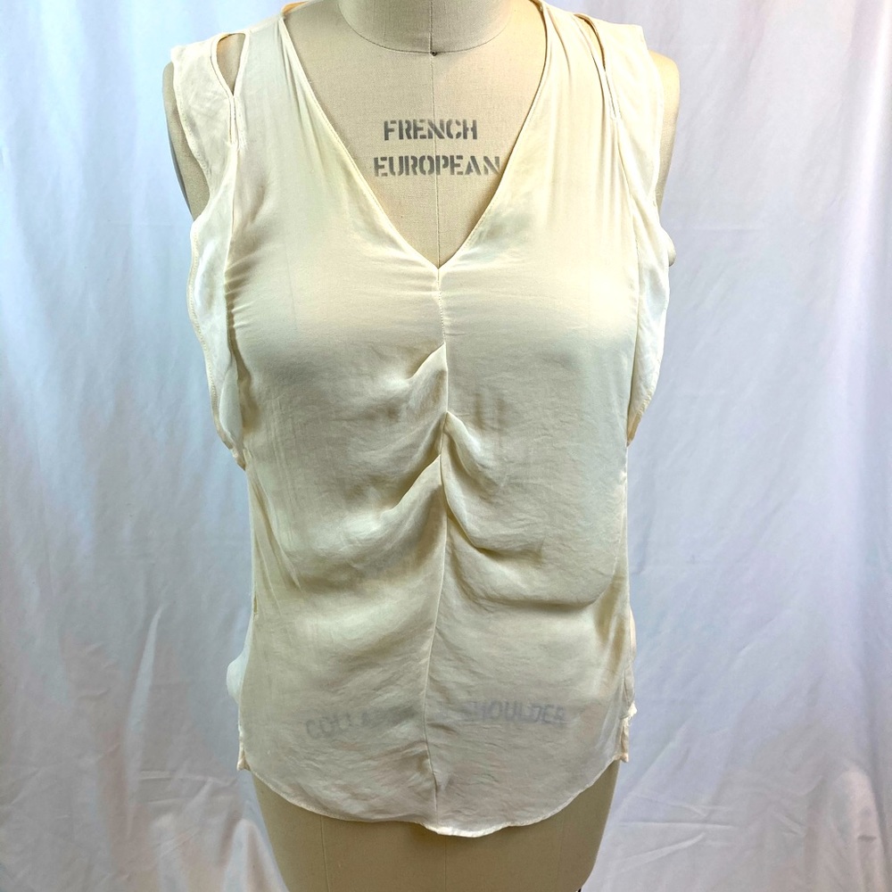 Zara Basic Delicate Cream Silk Blouse - image 1